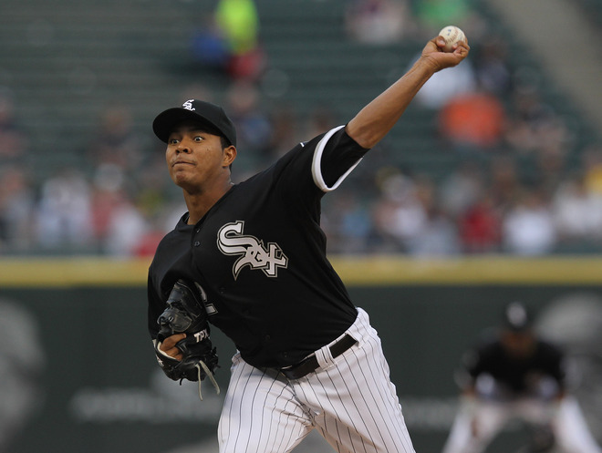   Starting Pticher Jose Quintana #62 Of The Chicago White Sox Delivers