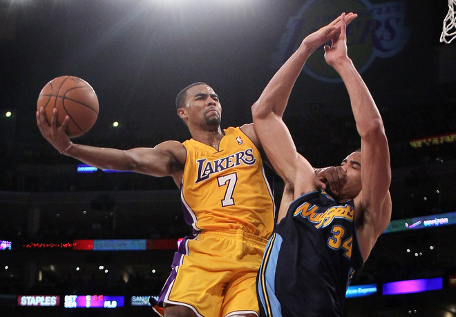   Ramon Sessions #7 Of The Los Angeles Lakers Shoots