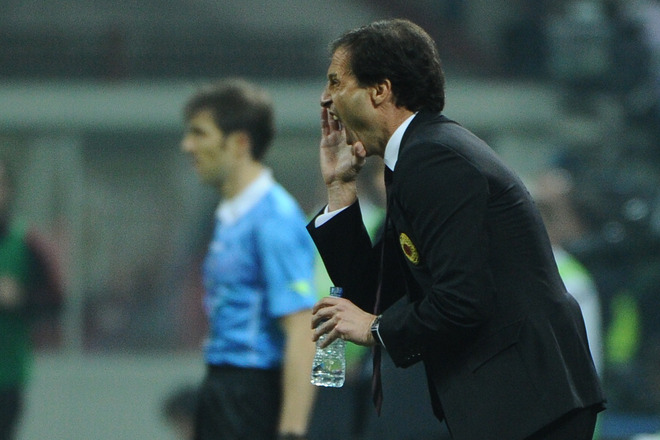 AC Milan's Coach Massimiliano Allegri Shouts