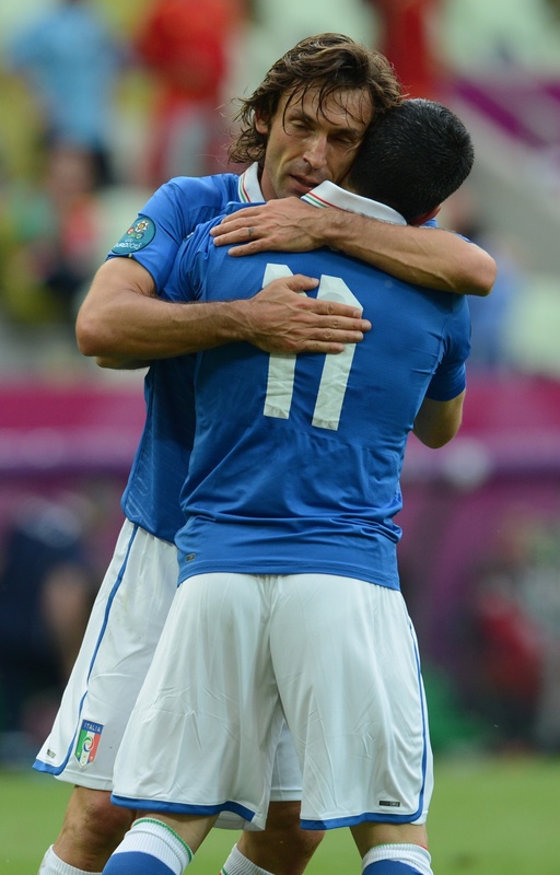 Italian Forward Antonio Di Natale (R) Celebrates