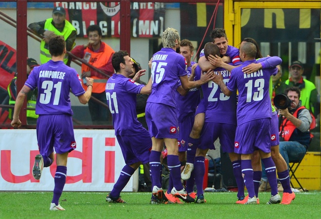 Fiorentina's Forward Stevan Jovetic Of Montenegro Celebrates