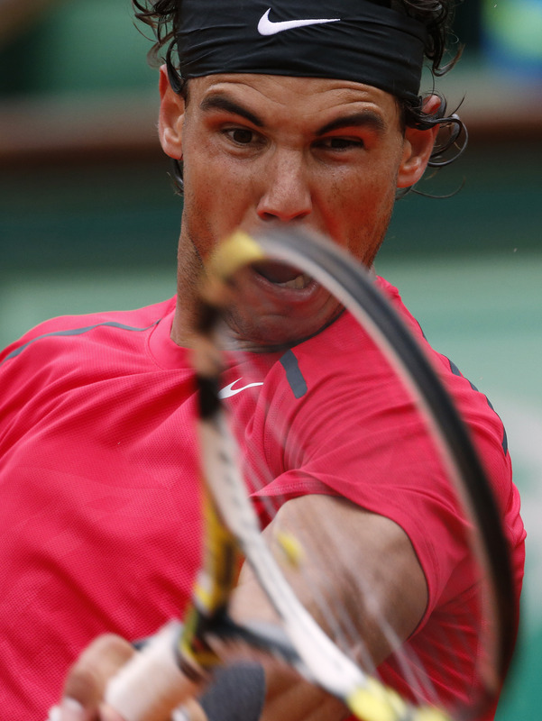 Spain's Rafael Nadal Hits