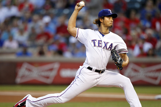  Yu Darvish # 11 Of The Texas Rangers Pitches