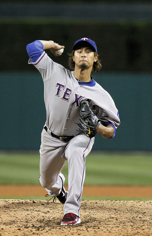 Yu Darvish #11 Of The Texas Rangers Pitches
