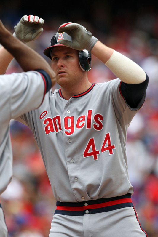  Mark Trumbo #44 Of The Los Angeles Angels Of Anaheim Celebrates