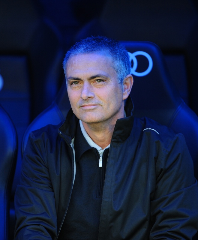 Real Madrid's Portuguese Coach Jose Mourinho Looks