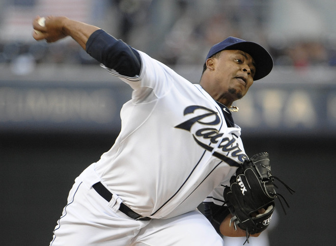   Edinson Volquez #37 Of The San Diego Padres Pitches