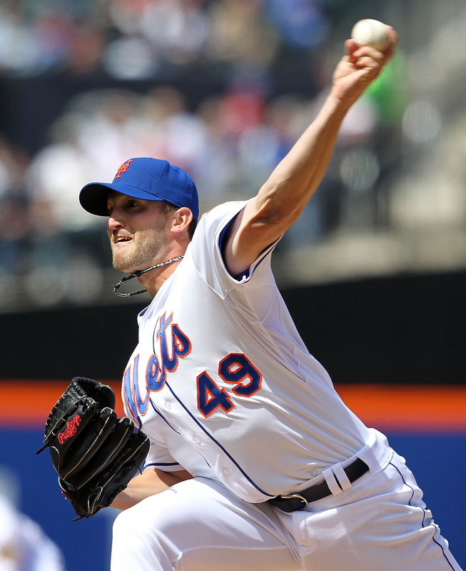  Jonathon Niese #49 Of The New York Mets Pitches