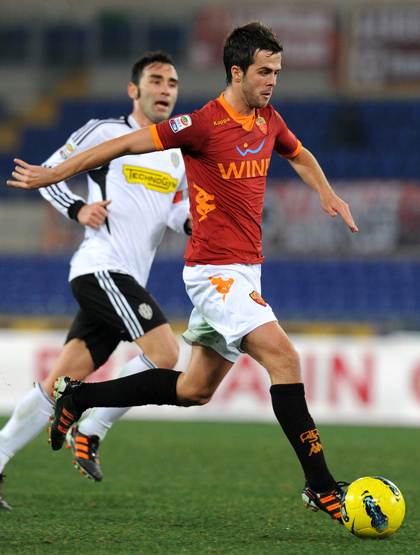 AS Roma's Midfielder Miralem Pjanic Of Bosnia Controls