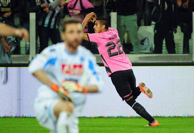 Juventus' Midfielder Of Chile Arturo Vidal Celebrates