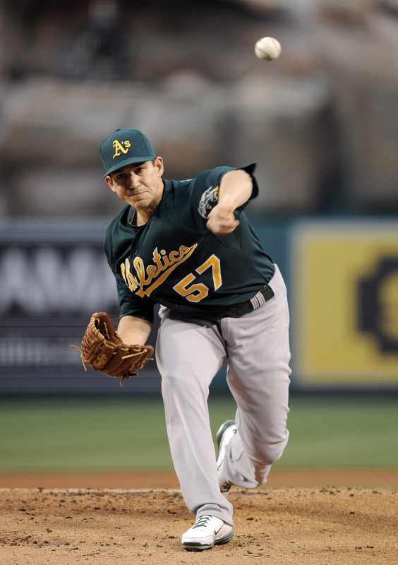   Tommy Milone #57 Of The Oakland Athletics Putches