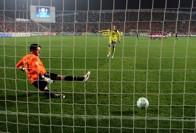 Apoel's Nektarios Alexandrou Scores