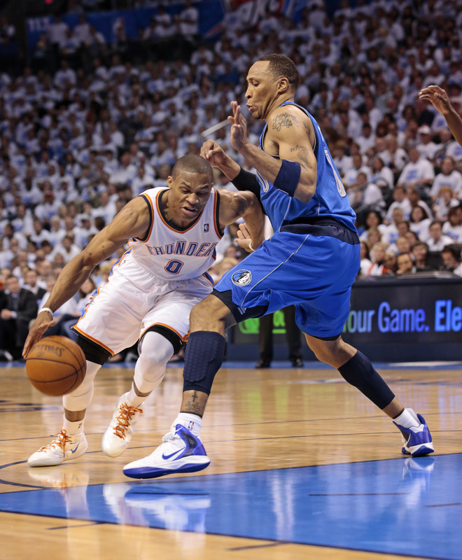  Russell Westbrook #0 Of The Oklahoma City Thunder Drives
