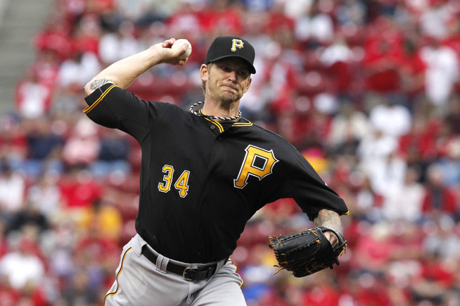    A.J. Burnett #34 Of The Pittsburgh Pirates Pitches