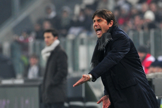 Juventus' Coach Antonio Conte Reacts