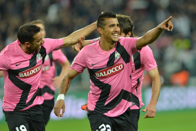 Juventus' Midfielder Of Chile Arturo Vidal Celebrates