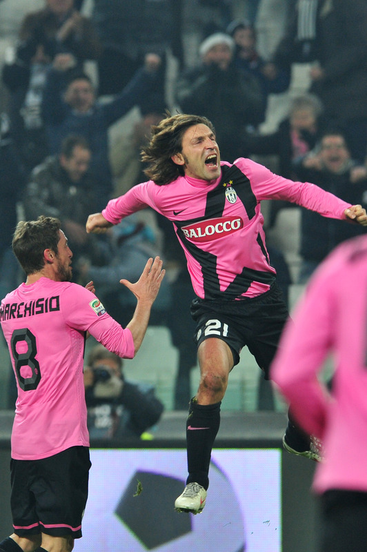 Juventus' Midfielder Andrea Pirlo (C) Celebrates