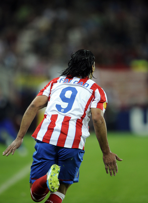 Atletico Madrid's Colombian Forward Radamel Falcao Celebrates