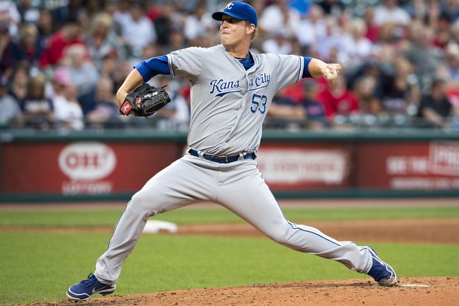  Starting Pitcher Will Smith #53 Of The Kansas City Royals Pitches