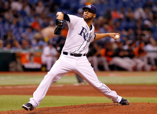   :  Pitcher David Price #14 Of The Tampa Bay Rays Pitches