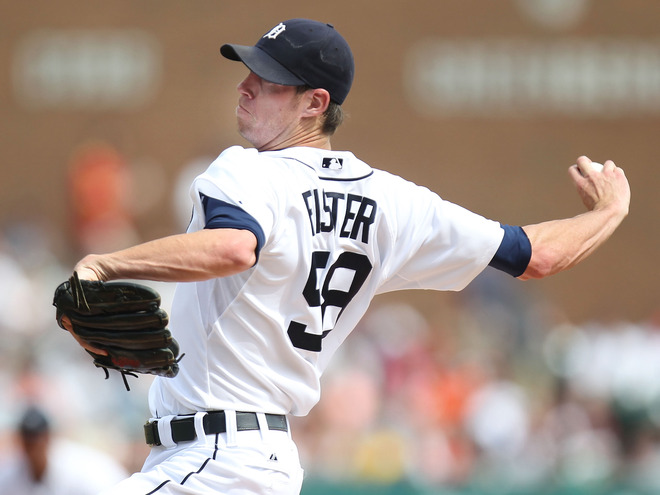  Doug Fister #58 Of The Detroit Tigers Throws