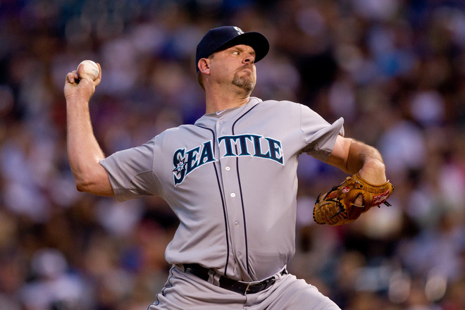   Starting Pitcher Kevin Millwood #25 Of The Seattle Mariners Delivers