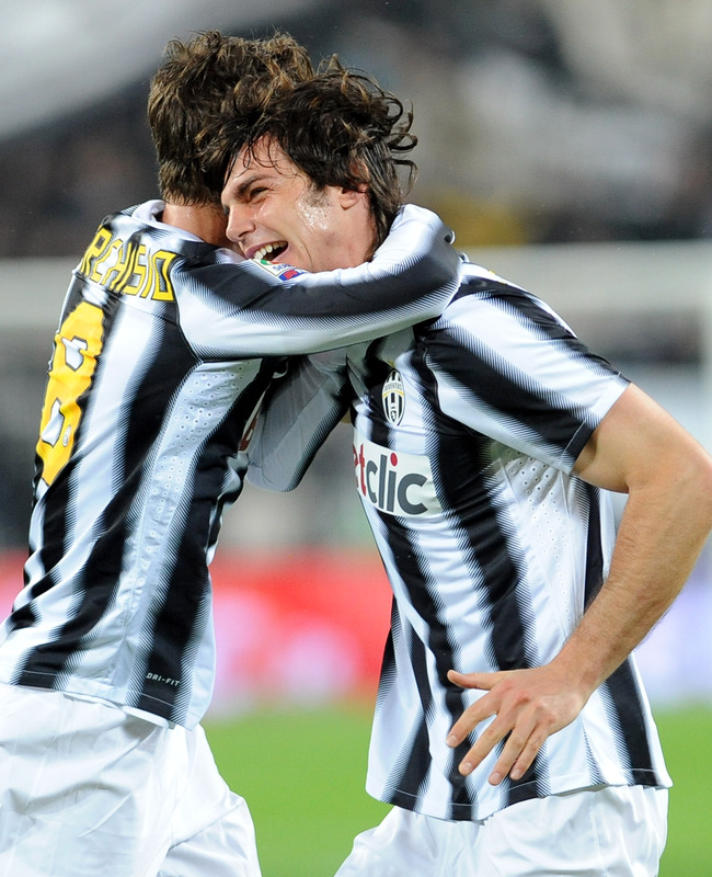 Juventus Defender Paolo De Ceglie (R) Celebrates