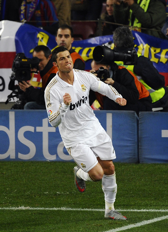 Real Madrid's Portuguese Forward Cristiano Ronaldo Celebrates