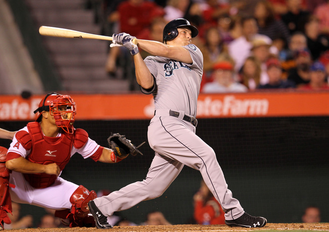  Kyle Seager #15 Of The Seattle Mariners Hits