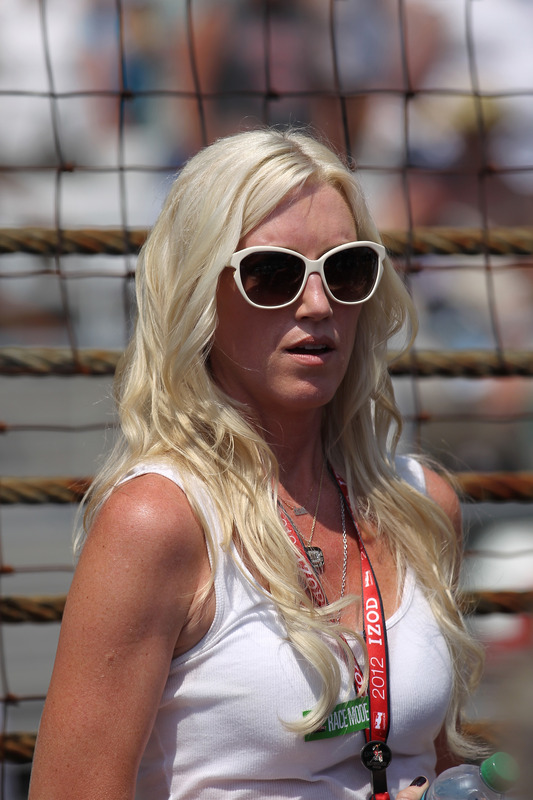 Susie Wheldon The Wife Of The Late Dan Wheldon Looks On Prior To The