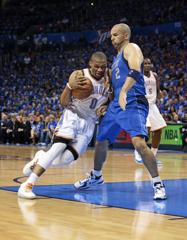   Russell Westbrook #0 Of The Oklahoma City Thunder Tries