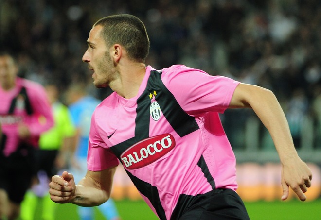 Juventus' Defender Leonardo Bonucci Celebrates