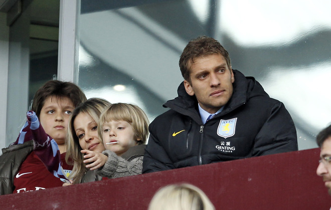 Aston Villa's Captain, Bulgarian Midfielder Stiliyan Petrov (R), Who Has Been Recently Been Diagnosed With Acute