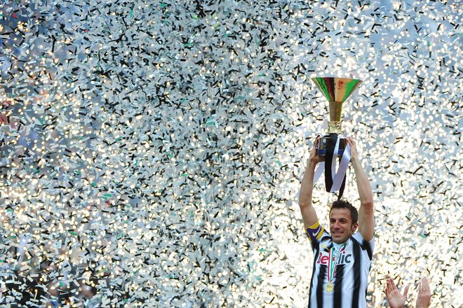 Juventus' Forward Alessandro Del Piero Holds
