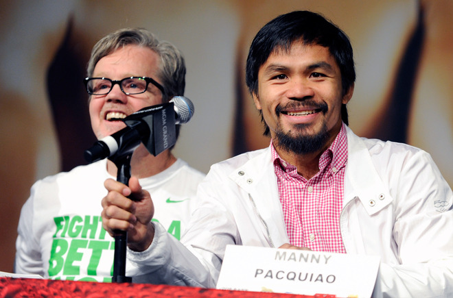   Boxer Manny Pacquiao (R) Appears