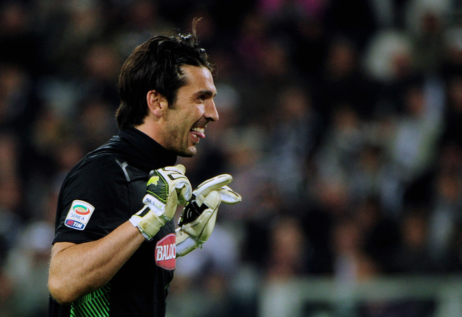 Juventus' Goalkeeper Gianluigi Buffon Reacts