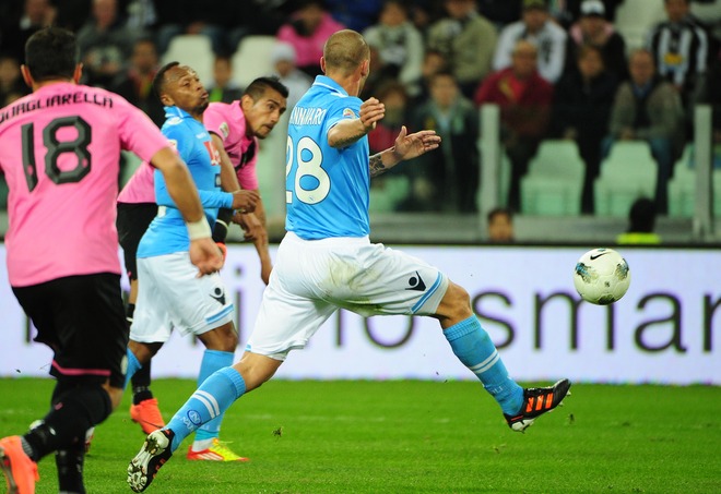 Juventus' Midfielder Of Chile Arturo Vidal (C) Scores