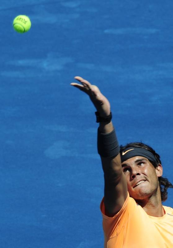 Spanish Rafael Nadal Serves