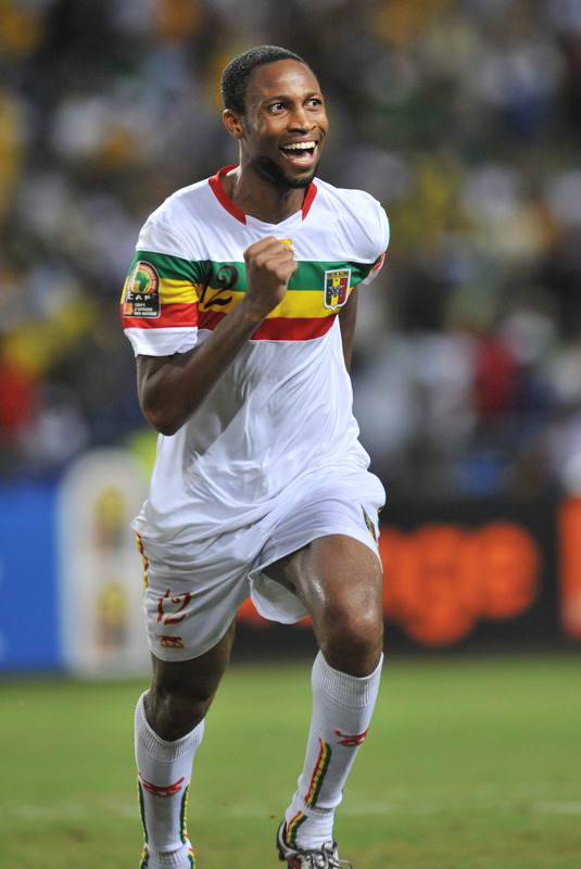 Mali's Seydou Keita Celebrates