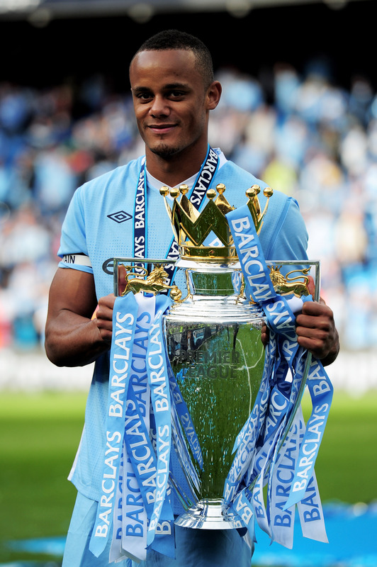   Vincent Kompany The Captain Of Manchester City Poses