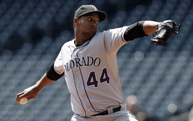  Juan Nicasio #44 Of The Colorado Rockies Pitches