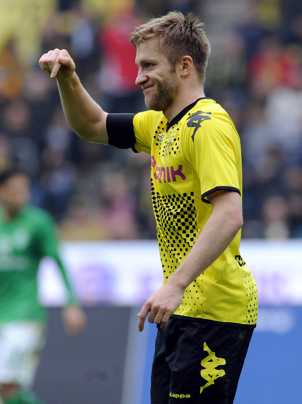 Dortmund's Polish Midfielder Jakub Blaszczykowski Reacts RESTRICTIONS / EMBARGO - DFL LIMITS THE USE OF IMAGES ON