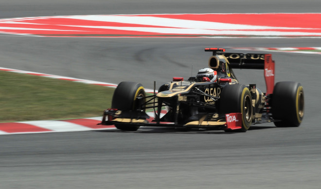 Lotus F1 Team's Finnish Driver Kimi Raikkonen Drives At The Circuit De 