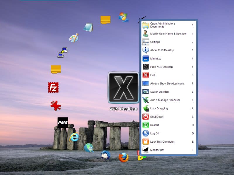 منظم سطح المكتب بطريقه رائعه للغاية XUS Launcher 2.3.0 Xus-desktop-screenshot-2