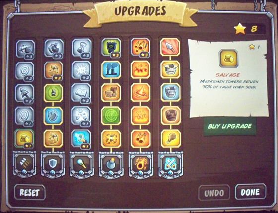 أفضل لعبة فلاش Kindom Rush Sarelgaz-Upgrades