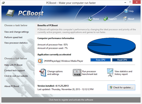  PCBoost 4.3.25.2013 لتسريع الكمبيوتر والالعاب والبرامج في اصدار جديد 2013 Screenshot