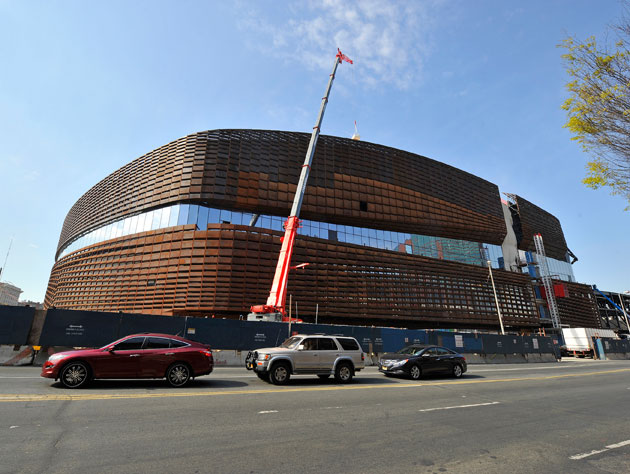 The Nets’ new Barclays Center is already completely covered in rust, by design