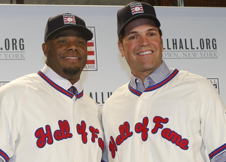 Hall of Fame day has finally arrived for Ken Griffey Jr and Mike Piazza (AP)