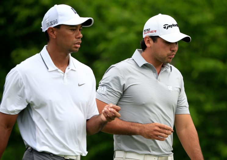 Tiger Woods and Jason Day practice together and text regularly. (Getty Images)