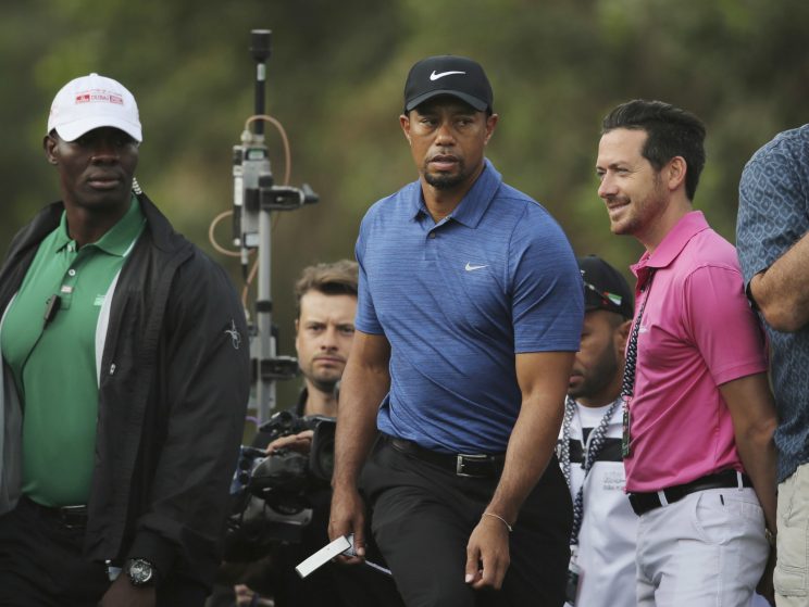 Tiger Woods has not played since withdrawing from the Dubai Desert Classic in early February. (AP)
